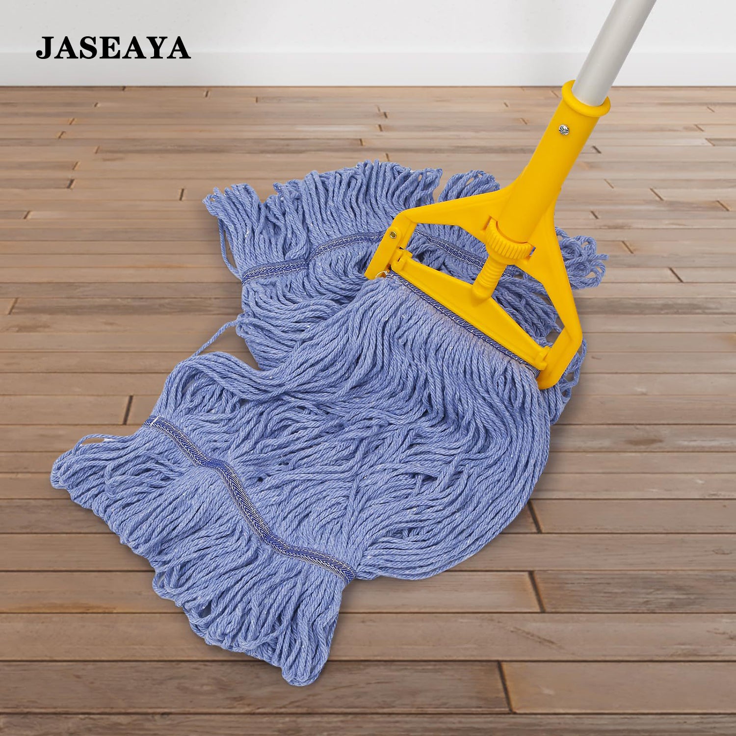 JASEAYA 2-pack of mop head replacements, heavy-duty cleaning mop heads, universal commercial replacement pack, blue cotton loop cord heads, suitable for general cleaning and floor cleaning