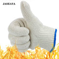 JASEAYA double-layer heat-resistant cotton gloves, 1 pair,   secure grip, suitable for kitchen cooking, grilling, and outdoor high-temperature open-flame food baking, providing short-term protection