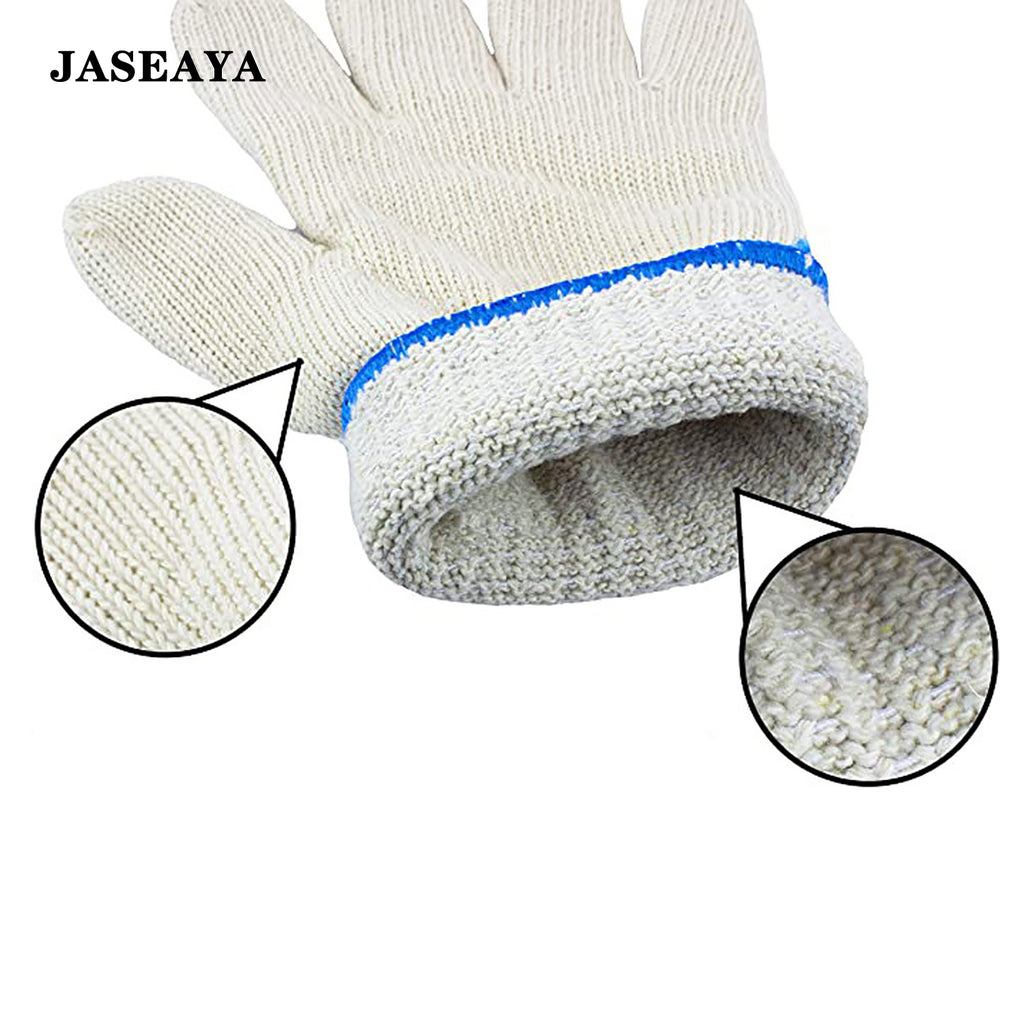 JASEAYA double-layer heat-resistant cotton gloves, 1 pair,   secure grip, suitable for kitchen cooking, grilling, and outdoor high-temperature open-flame food baking, providing short-term protection