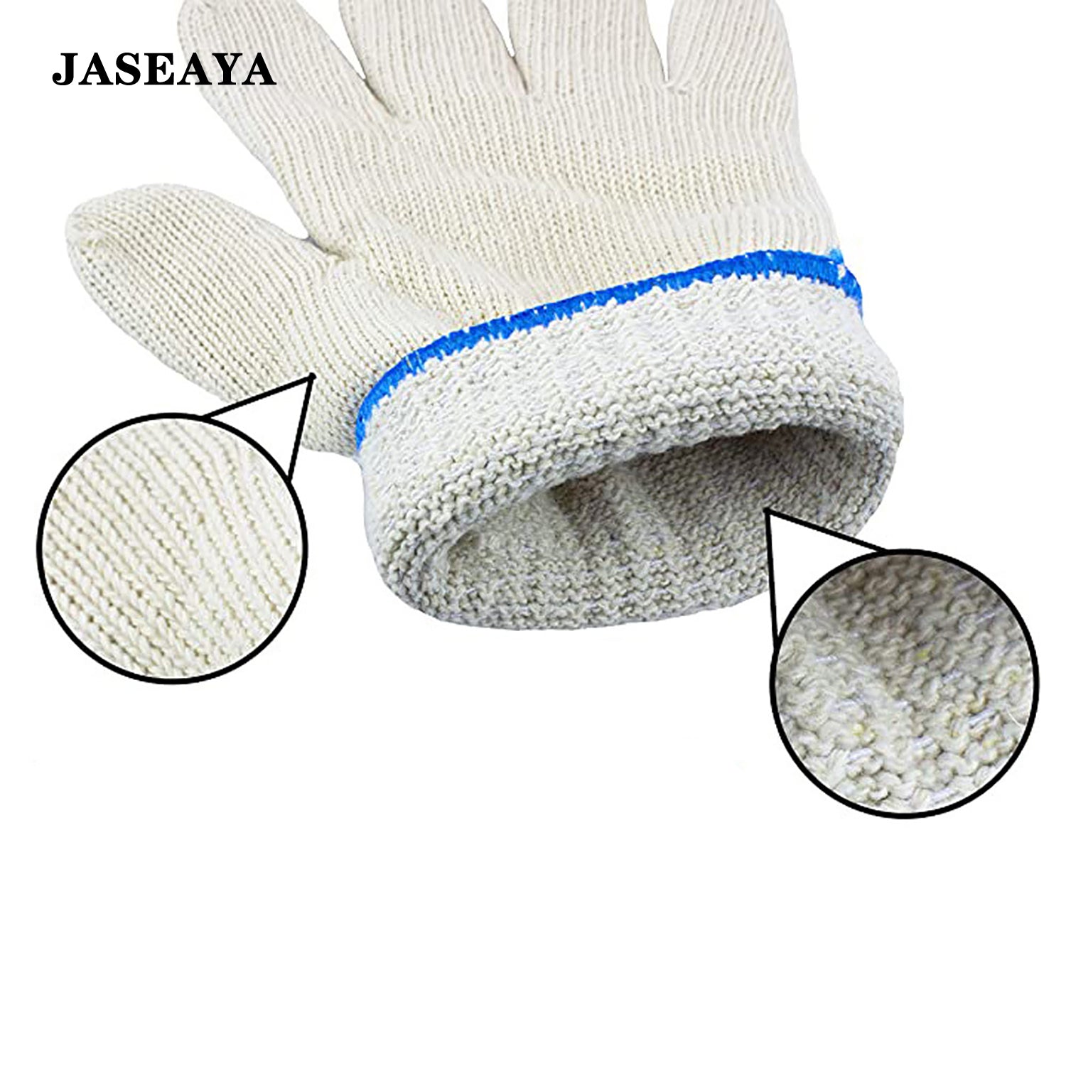 JASEAYA double-layer heat-resistant cotton gloves, 1 pair,   secure grip, suitable for kitchen cooking, grilling, and outdoor high-temperature open-flame food baking, providing short-term protection