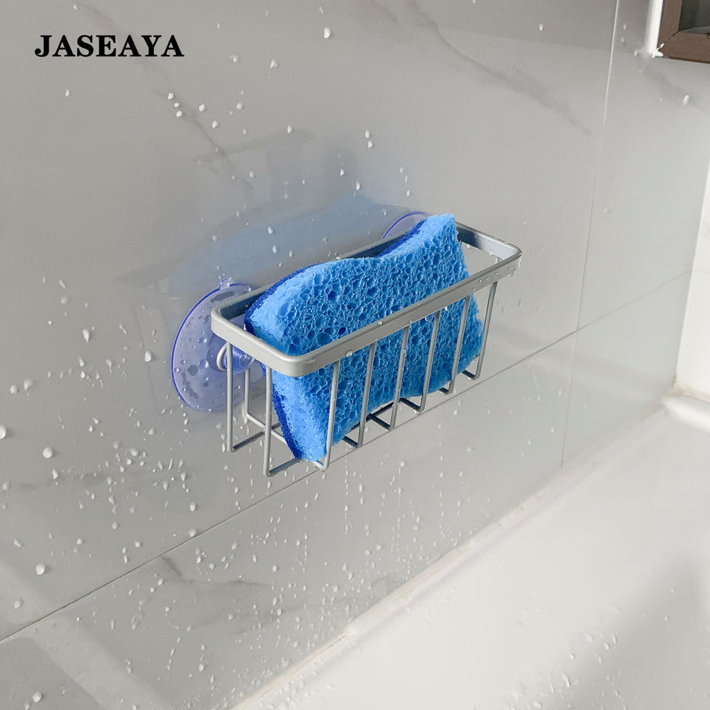 JASEAYA Kitchen Sponge Rack, Sink Holder, Sponge Drain Rack, Practical Kitchen Supplies