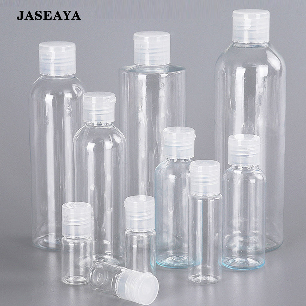 JASEAYA Travel Bottles 6 Pack, Clear Flip Cap Refillable Bottles, Portable Empty Toiletry Containers