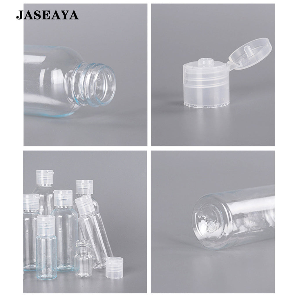 JASEAYA Travel Bottles 6 Pack, Clear Flip Cap Refillable Bottles, Portable Empty Toiletry Containers