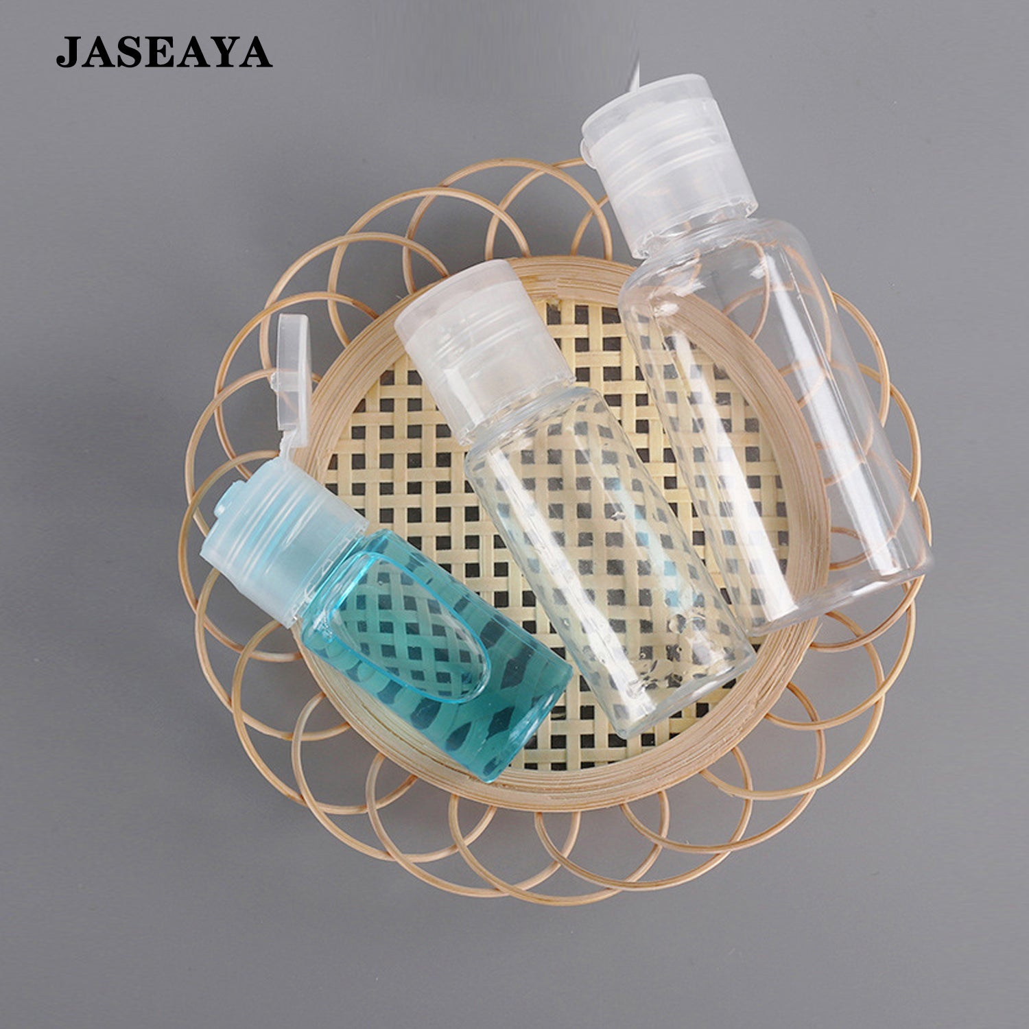 JASEAYA Travel Bottles 6 Pack, Clear Flip Cap Refillable Bottles, Portable Empty Toiletry Containers