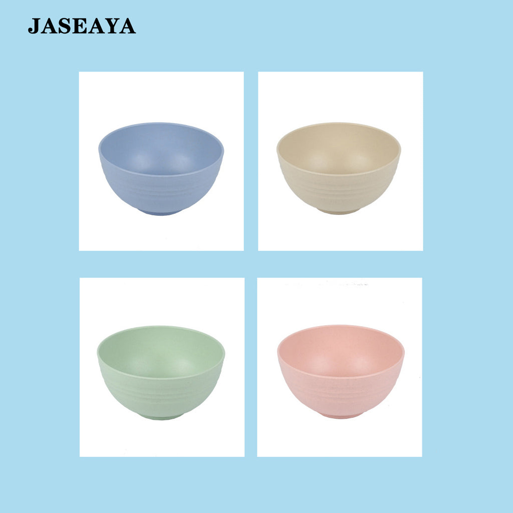 JASEAYA Wheat Straw Bowls 4 Pack, Unbreakable Lightweight Cereal Bowls, Reusable Soup and Salad Bowls