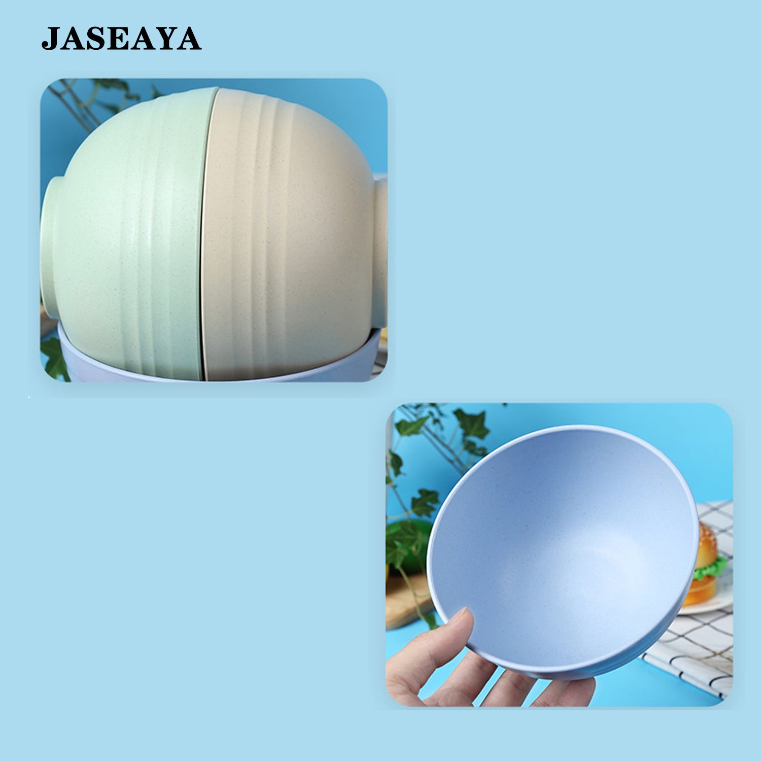 JASEAYA Wheat Straw Bowls 4 Pack, Unbreakable Lightweight Cereal Bowls, Reusable Soup and Salad Bowls