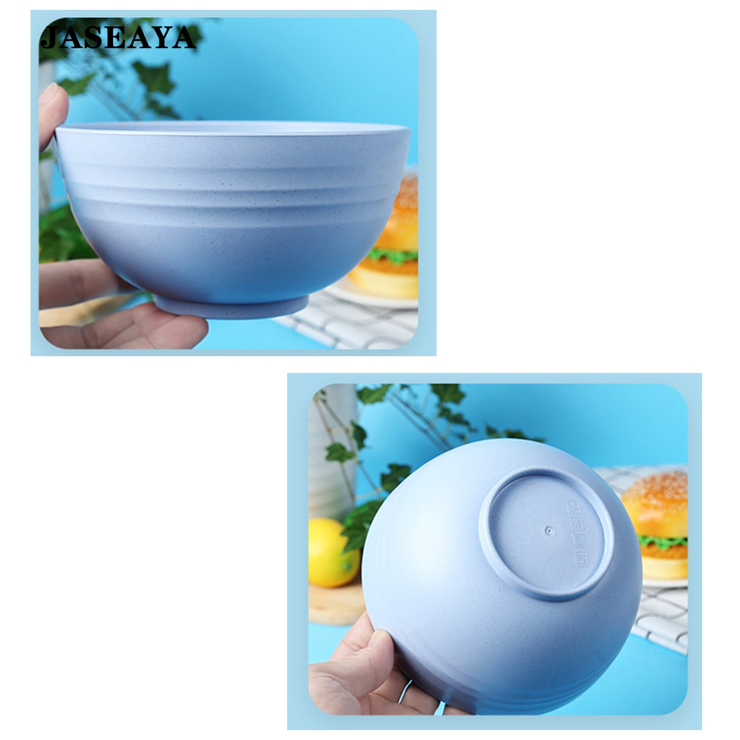 JASEAYA Wheat Straw Bowls 4 Pack, Unbreakable Lightweight Cereal Bowls, Reusable Soup and Salad Bowls