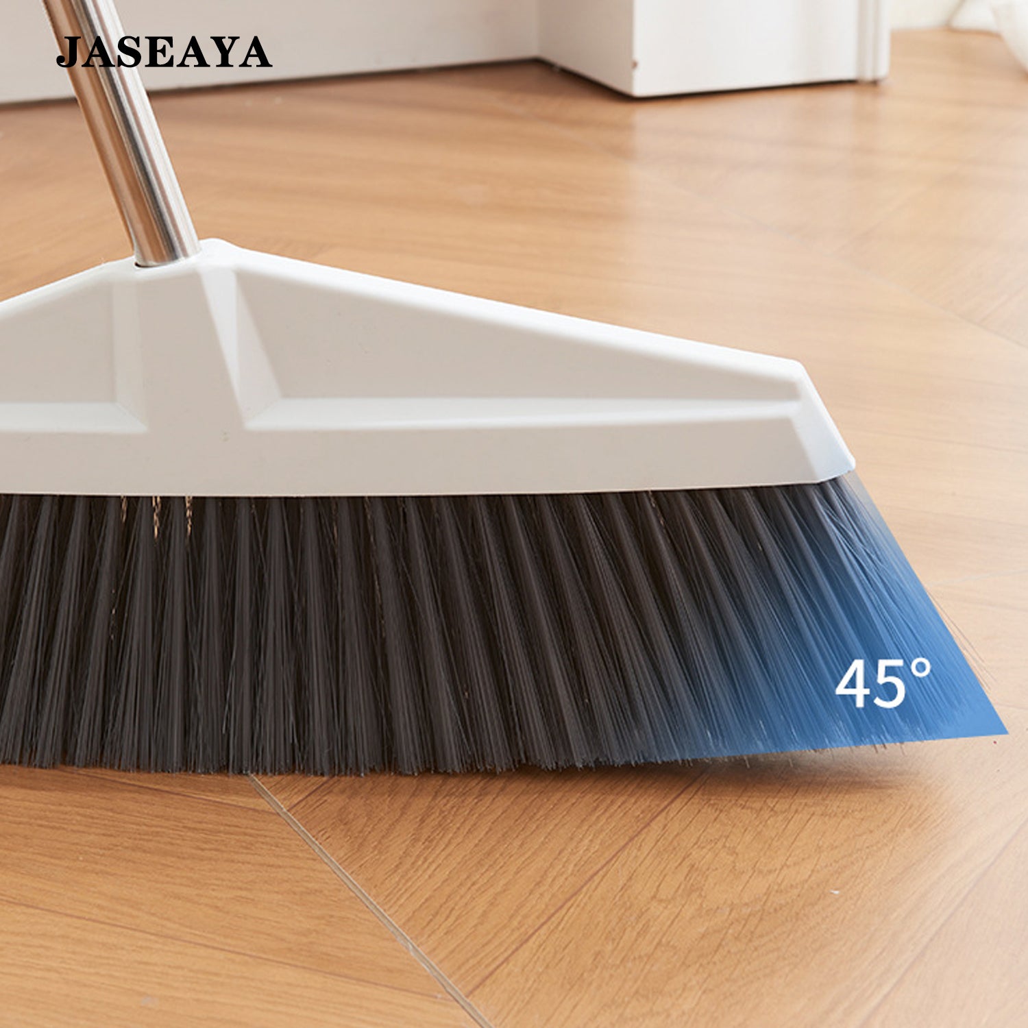 JASEAYA Soft Bristle Broom, Large Household Broom with Long Handle, Indoor Floor Sweeping Broom
