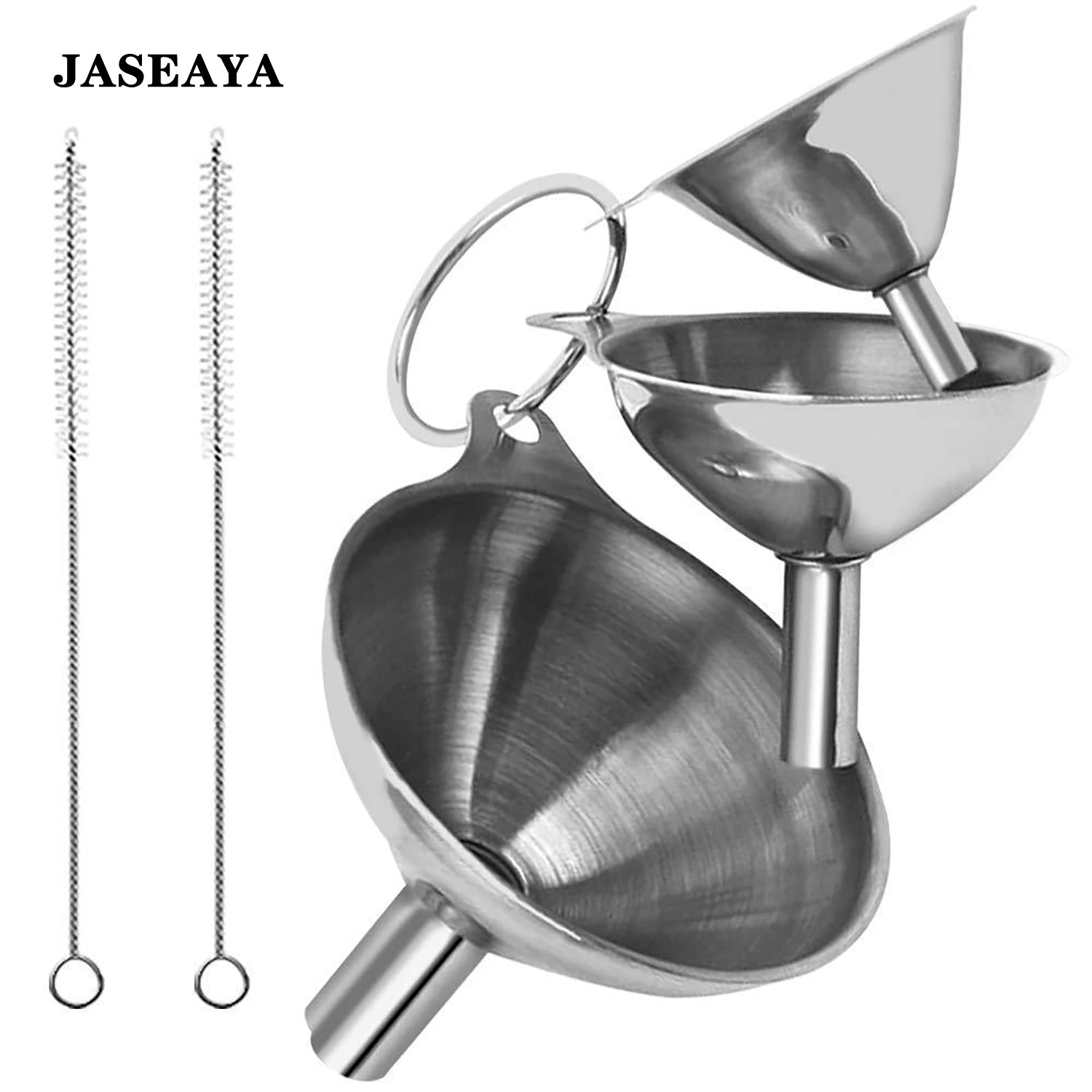 JASEAYA 2 Pack 304 Stainless Steel Wine Funnel With Strainer Wine Strainer Wine Cork Strainer Removable Mesh Filter Anti Splash Decant Red Wine Remove Sediment Fill Oil Vinegar Sauce Bottles Filter Tea Coffee