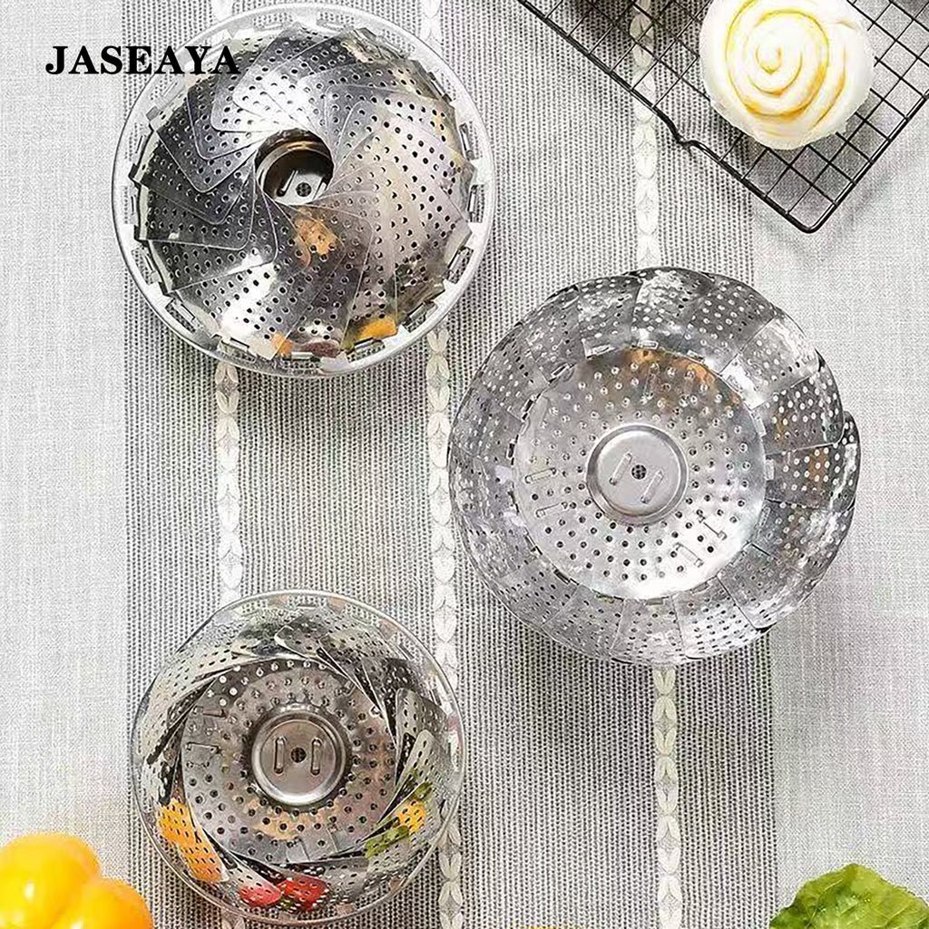 JASEAYA Vegetable Steamer Basket, Premium Stainless Steel Veggie Steamer Basket - Folding Expandable Steamers to Fits Various Size Pot Small by SAYFINE (5.5" to 9.2")
