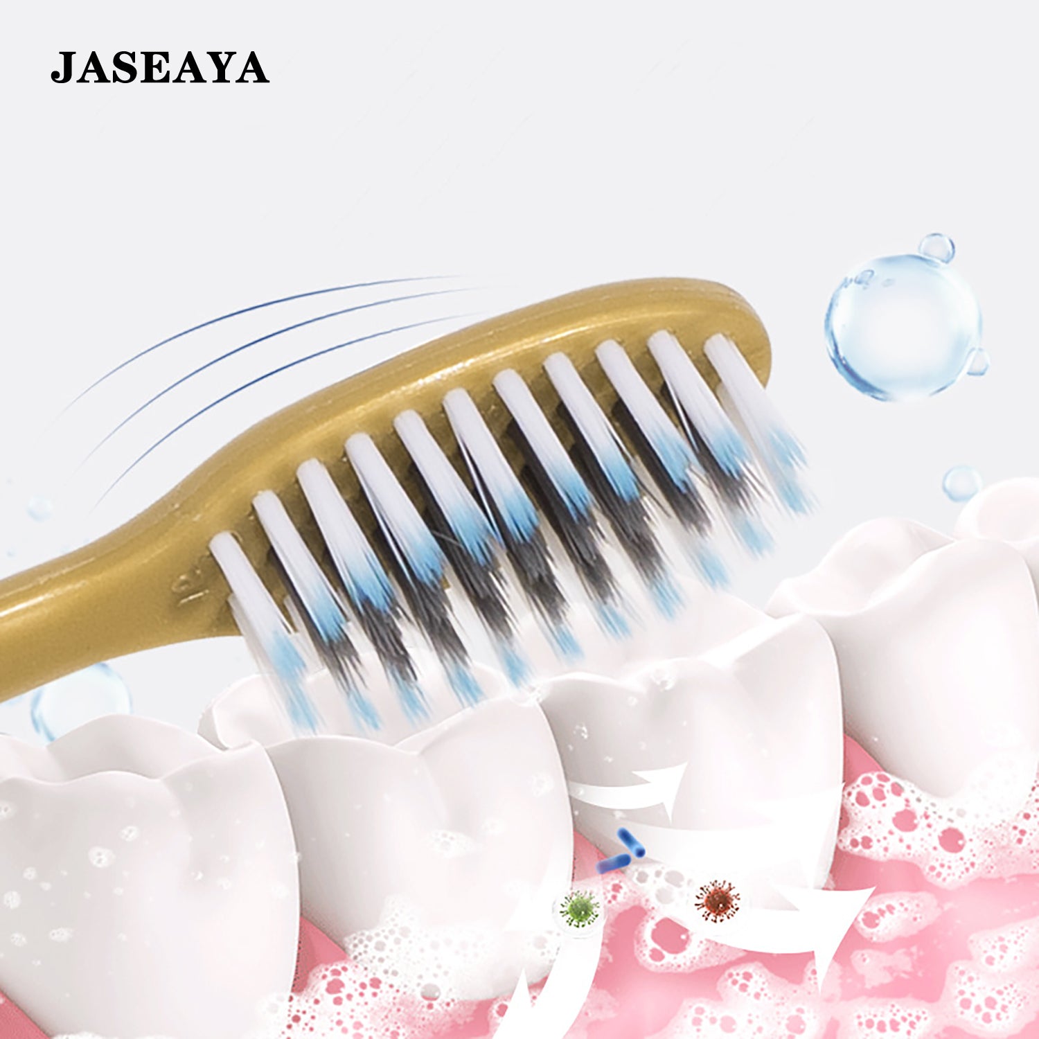 JASEAYA Extra Clean Toothbrush, Medium Toothbrush for Adults, 6 Pack