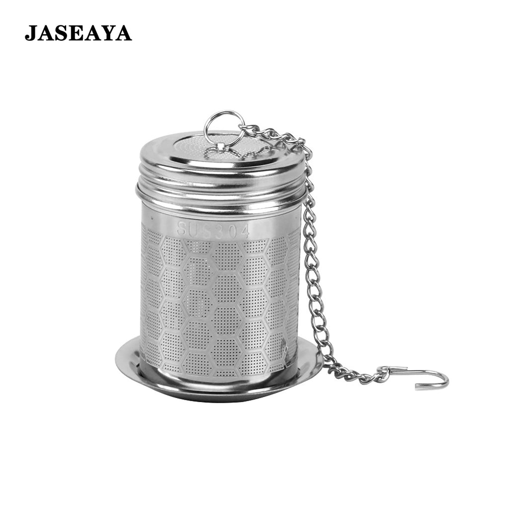 JASEAYA Tea Strainers for Loose Tea, Extra Fine Mesh Tea Infuser, 304 Stainless Steel & Updated Slim Threaded Lid, Loose Leaf Tea Steeper for Black Tea, Rooibos, etc