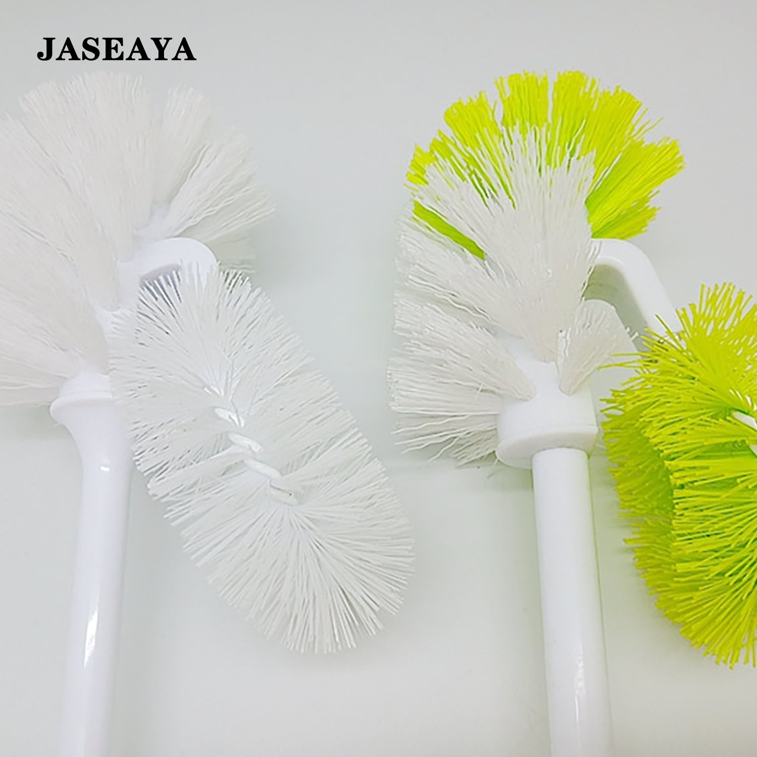 JASEAYA Under-Rim Toilet Bowl Brush with Corner Storage Caddy, 16 x 5 x 5.5 in