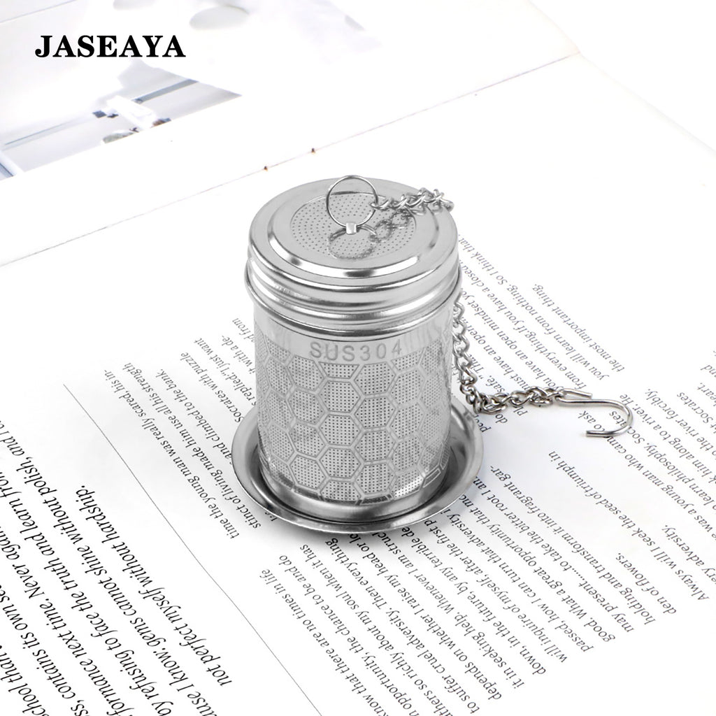 JASEAYA Tea Strainers for Loose Tea, Extra Fine Mesh Tea Infuser, 304 Stainless Steel & Updated Slim Threaded Lid, Loose Leaf Tea Steeper for Black Tea, Rooibos, etc