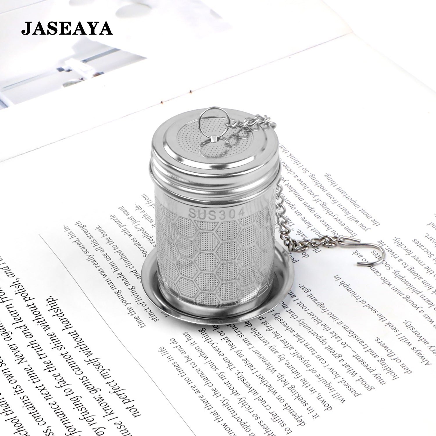 JASEAYA Tea Strainers for Loose Tea, Extra Fine Mesh Tea Infuser, 304 Stainless Steel & Updated Slim Threaded Lid, Loose Leaf Tea Steeper for Black Tea, Rooibos, etc